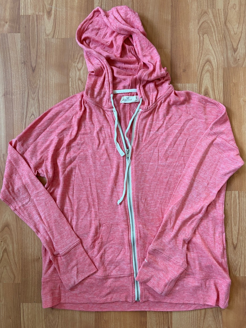 Hollister Lightweight Hot Pink Zip Up Hoodie Medium
